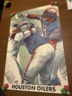 Vintage  Nfl Collector Series Football Poster  Rare  Houston Oilers  2 X 3 Feet