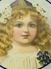 Antique 8  Stovepipe Flue Cover Victorian Girl Portrait Cottagecore Farmhouse