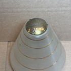 Vintage Art Deco Frosted Glass Pyramid Lamp Shade Globe Gold Bands