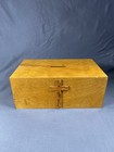 Vintage Wooden wood Church Donation Money Box 10x6x4   