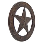 Cast Iron Texas Star With Ring Western Barn Decor Rustic Antique Style 6 1 4 In