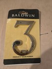 Baldwin Premium 5  Solid Forged Brass House Number 3  - Polished Brass 90673-003