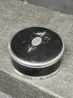 Vintage Lapierre Silver Tone And Black Enamel Art Deco  Dresser vanity Jar Worn