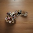 Vtg Wooden Thread Spools Various Colors Coats   Clarks Corticelli Star Talon