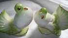 Vintage Pair Of Doves Love Birds Gold Trim Marked