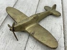 Vintage Brass Airplane Model Figurine Propeller Plane Decor Collectible