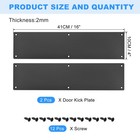 4 X16 Inches Aluminum Door Kick Plate Black For Exterior Door 2pcs