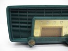 Vtg C1950s Sylvania R518 518 Tube Am Broadcast Radio Green Mcm Plays As Is