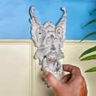Antique Look White Cast Iron Gothic Gargoyle Face Door Knocker Door Bell