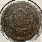 1855 Braided Hair Large Cent Copper Penny 1c Coin - Vf Detail