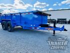 New 7 X 14 14k Gvwr Hydraulic Power Up   Down Dump Trailer Hauler 1 Piece Floor