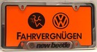 Vintage Vw Volkswagen Fahrvergn  gen License Plate - Fluorescent Orange - Plastic