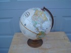 Replogle Globemaster 12  World Globe Desktop Raised Relief Metal Base Tan - Nice
