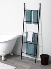 Leaning Towel Ladder  5 Tier  Rust Resistant  Matte Black