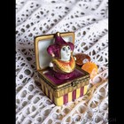Hand Painted Jester Jack-in-the-box Porcelain Trinket Box  Vintage P v  Limoges