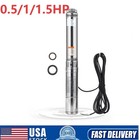 Deep Well Submersible Pump Stainless Steel 0 5 1 1 5hp 110v 230v 26 27gpm