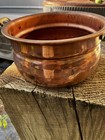 Vintage    solid Copper Pot W brass Handles   Made In Turkey