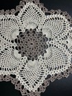 Crochet Doily In Pineapple Pattern  Oval  11  X 15   New  Brown   Ecru