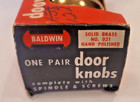 Baldwin Brass  Vintage Antique Brass Door Knob Only Set New Old Stock 031 Nos