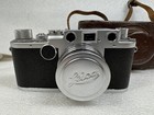 Vintage Leica Iif 35mm Rangefinder Camera W  Leather Case   Import Card