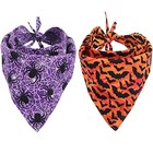 2 Pack Halloween Dog Bandana Reversible Triangle Bibs Scarf Small Pattern 1