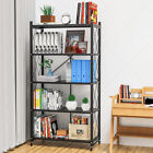  Metal Duty Storage Heavy Foldable Shelving Rack Unit With Wheels 5 Tier Shelves