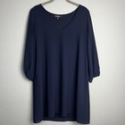 Lulus Mother Of The Bride Dress Size M Navy Blue Lined Balloon Slit Sleeves