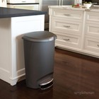 Simplehuman 50 Liter Semi-round Step Trash Can  13 Gallon  Grey