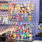 2 Pcs Stackable Clear Acrylic 4 Tier Figure Display Case With 3 Movable Plates