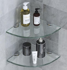 2pck Bathroom Corner Organizer Shower Caddy Shelf Wall Mount Tempered Glass 
