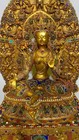 31 5 tibetan Bronze 24k Gold Gems Green Tara Guanyin Kwan-yin Bodhisattva Statue