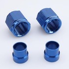 Aluminum Hardline Fitting - 6 An Female Tube Nut And Sleeve For 3 8   9 52mm 