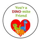 Kids Valentines Day Dinosaur Stickers  Labels  Tags
