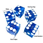 Casino Craps Dice Set - Including 19mm Blue Precision Serialized Casino Dice    