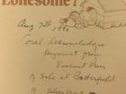 Vincent Price Estate Handwritten Receipt To Coral Browne For Artwork   23g