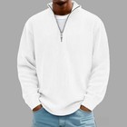 Corduroy Zipper Stand Collar Sweatshirt Fashion Warm Solid Color Long Sleeve Top