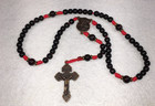Handcrafted Garnet   Natural Wood St  Michael The Archangel 95 Paracord Rosary