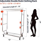 770lbs Heavy Duty Commercial Clothing Garment Rack Rolling Collapsible Chrome Us