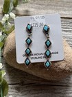Native American Sterling Silver Turquoise Earrings P Chavez