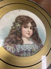 Vintage Antique Flue Cover Flowered Victorian Girl  Wall Hanging 9 1 2    Inch