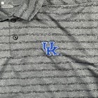Nike Dri Fit Kentucky Wildcats Shirt Mens Large Gray Striped Ncaa Golf Polo
