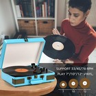 Retroaudio Record Player Turntable Portable Suitcase Vinyl Record Player Stereo