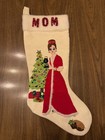 Vintage Edna Looney Mom And Dad Felt Christmas Stocking Set