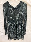 Vintage 90s Betsey Johnson Crushed Velvet Dress Women   s L Green Gothic Glam Emo
