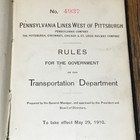 Antique 1910 Pennsylvania Lines West Of Pittsburgh Rules For Transportation Rare
