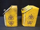 Two Vintage Hinged Metal Spice Tins Cinnamon And Ginger 