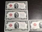6 1928 Series Red Seal Legal Tender Notes All Crispy Au Looks Uncirculated