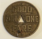 1922 Pennsylvania  Pittsburgh Railways Co  One Fare Transit Token Nice Condition