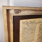 Usa Constitution Glass Matted Reclaimed Barn Wood Framed 23 x19  1776 Antiqued 