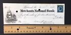 1879 Check Merchants National Bank Portland Maine Jordan Marsh   Co W  Stamp